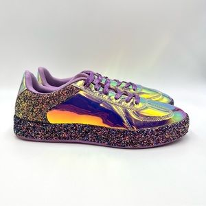 Roxy Rose‎ Size 7 Purple Iridescent Holographic Holo Glitter Sneakers Shoes